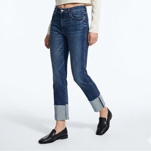 MOTHER The Pony Boy Ankle Fray Jeans - High Rise Tapered Cuff Size 31